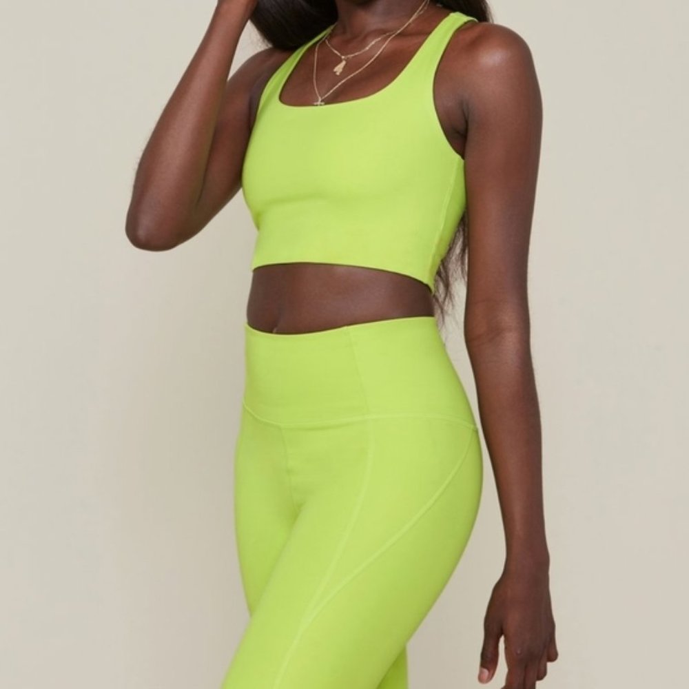 Girlfriend Collective Paloma Bra in Lime Green
